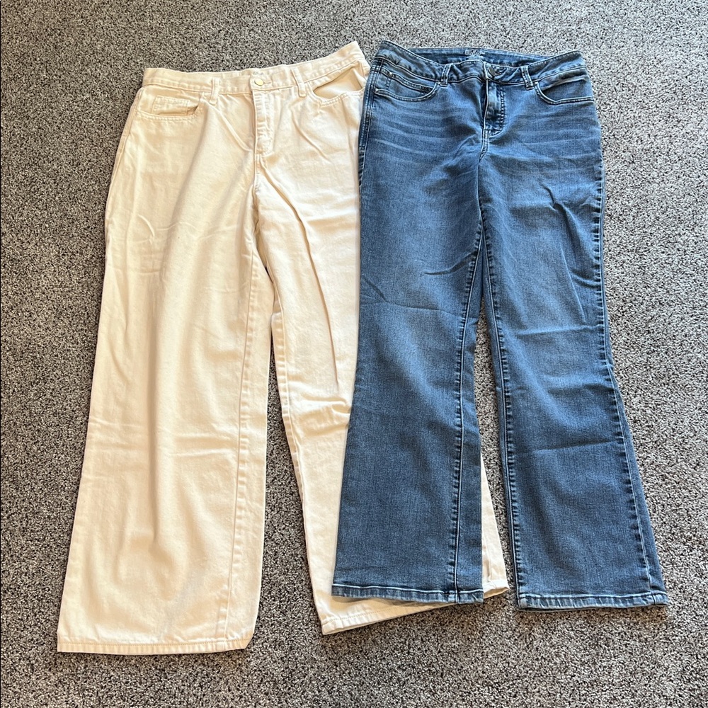 Universal Thread Cream Relaxed Wide Leg jeans and Ever flex Wide leg jeans